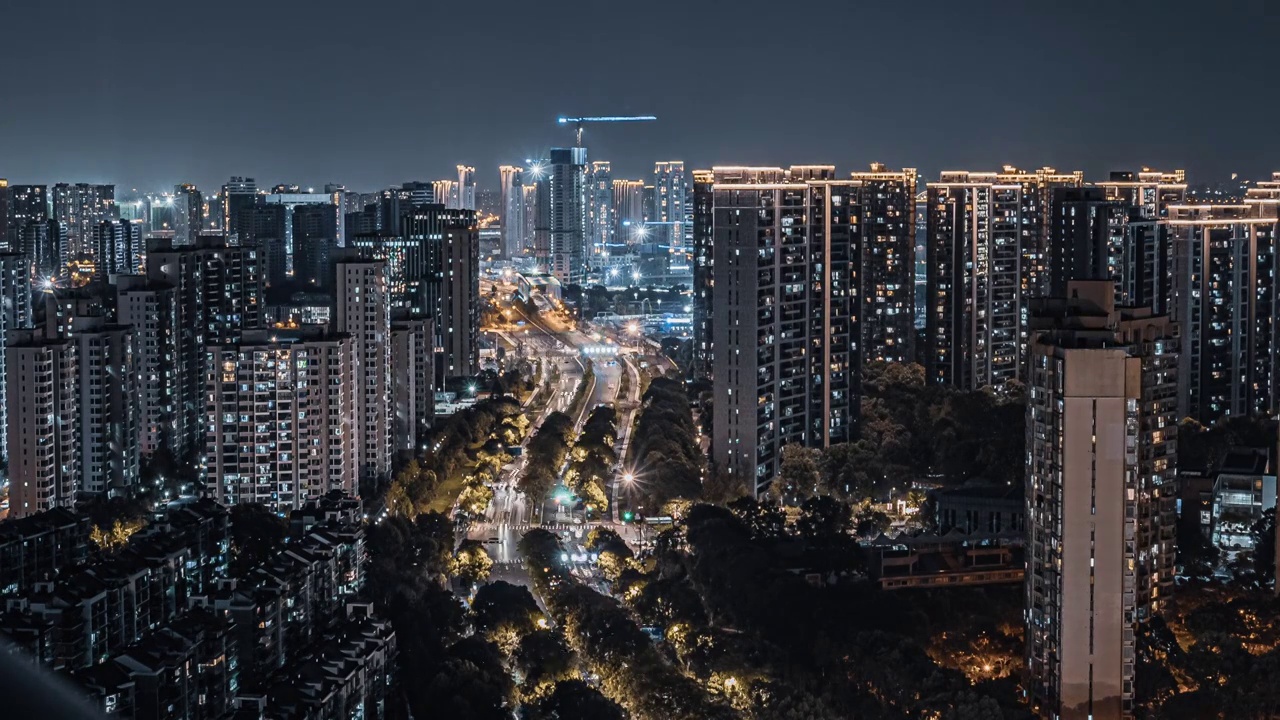 杭州城市夜景延时视频素材