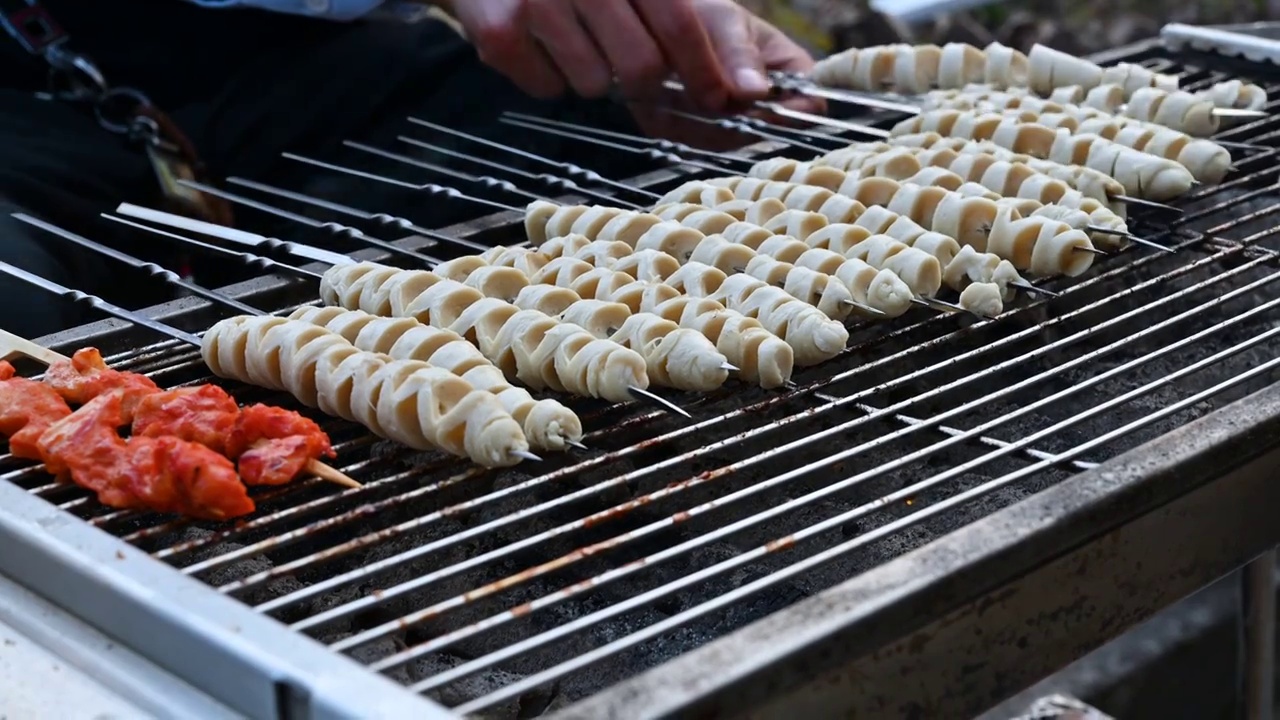 美食烧烤特写视频素材