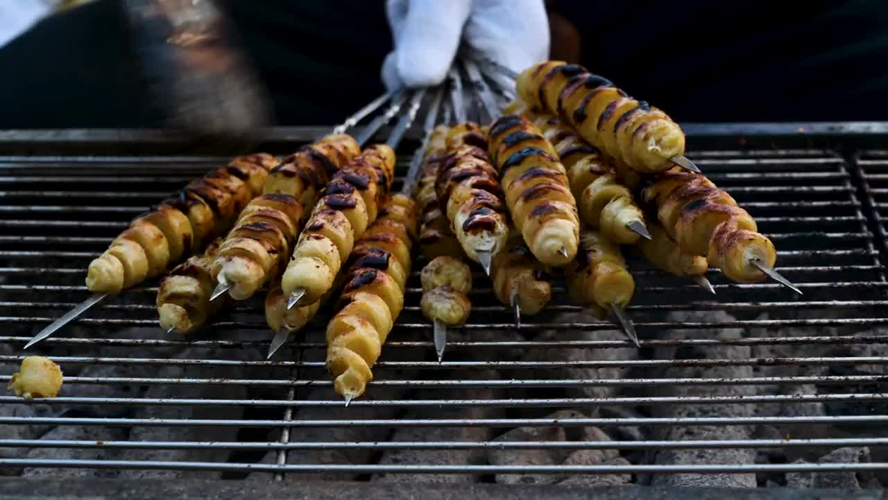 美食烧烤特写视频素材