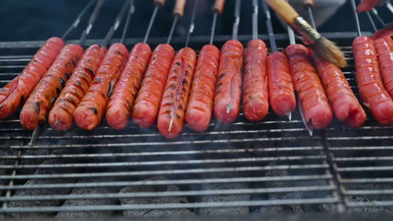 美食烧烤特写视频素材