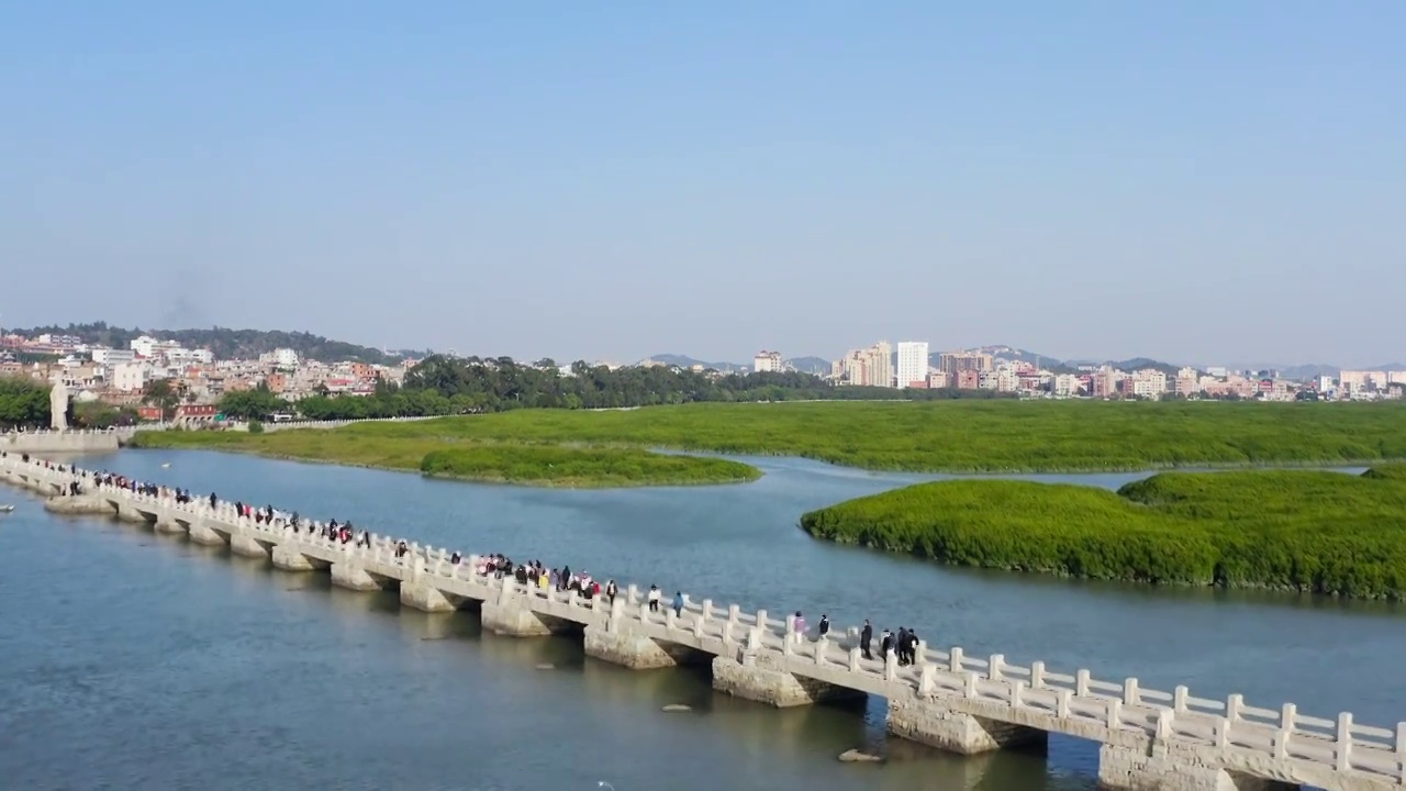 福建泉州洛阳桥风光视频素材