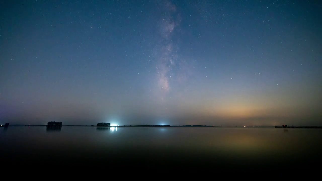 湖面星空银河延时摄影视频素材