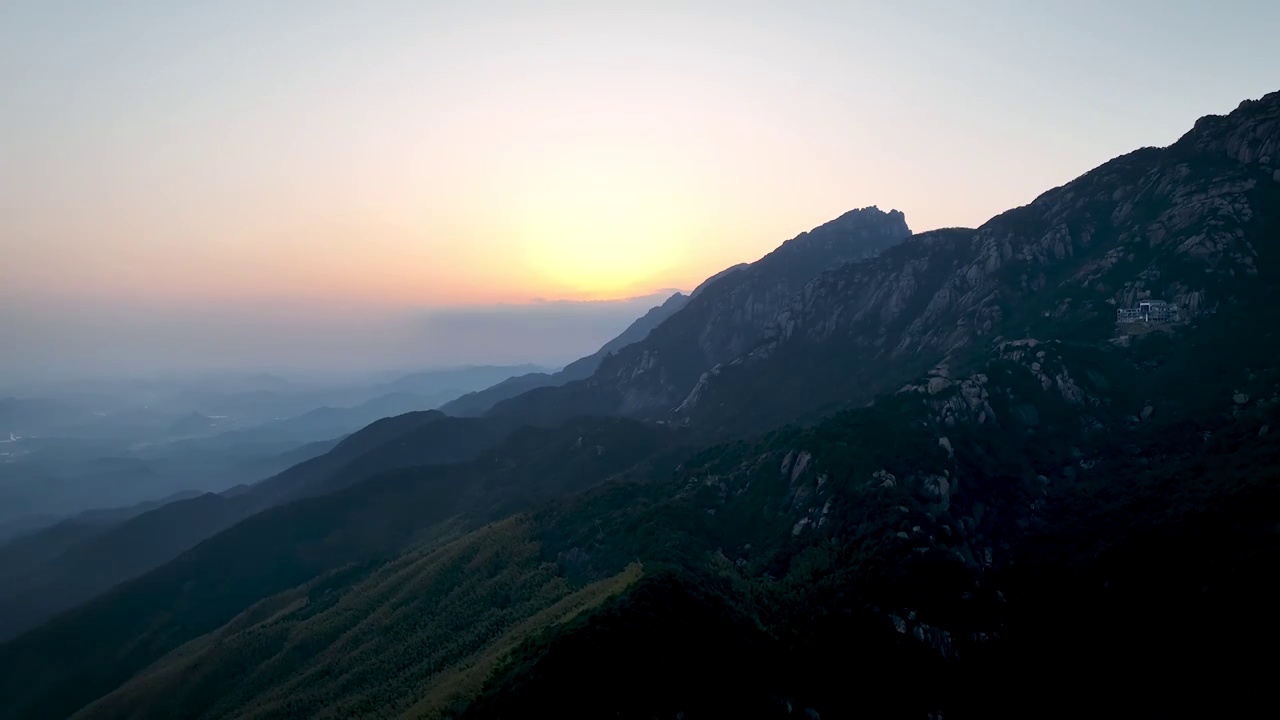 灵山左溪景区日落视频素材