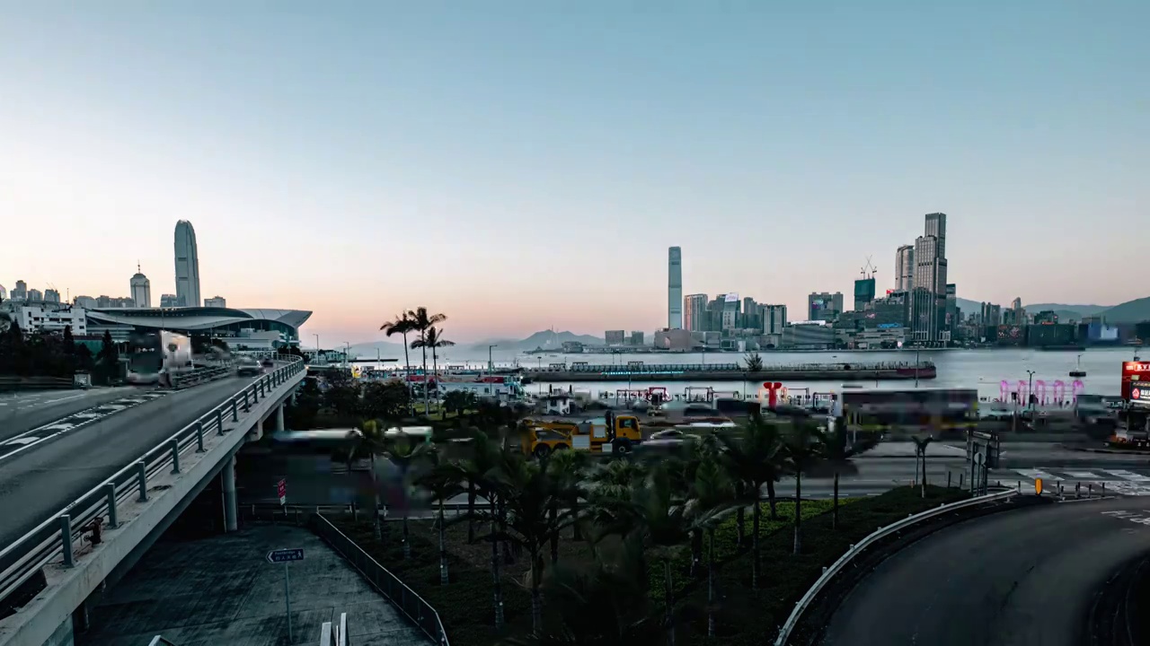 香港风光夜景延时视频素材