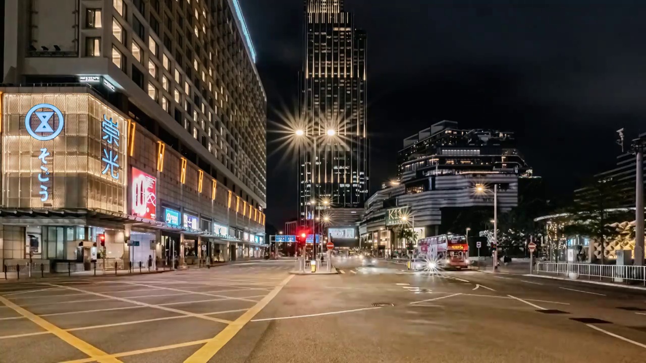 香港风光夜景延时视频素材