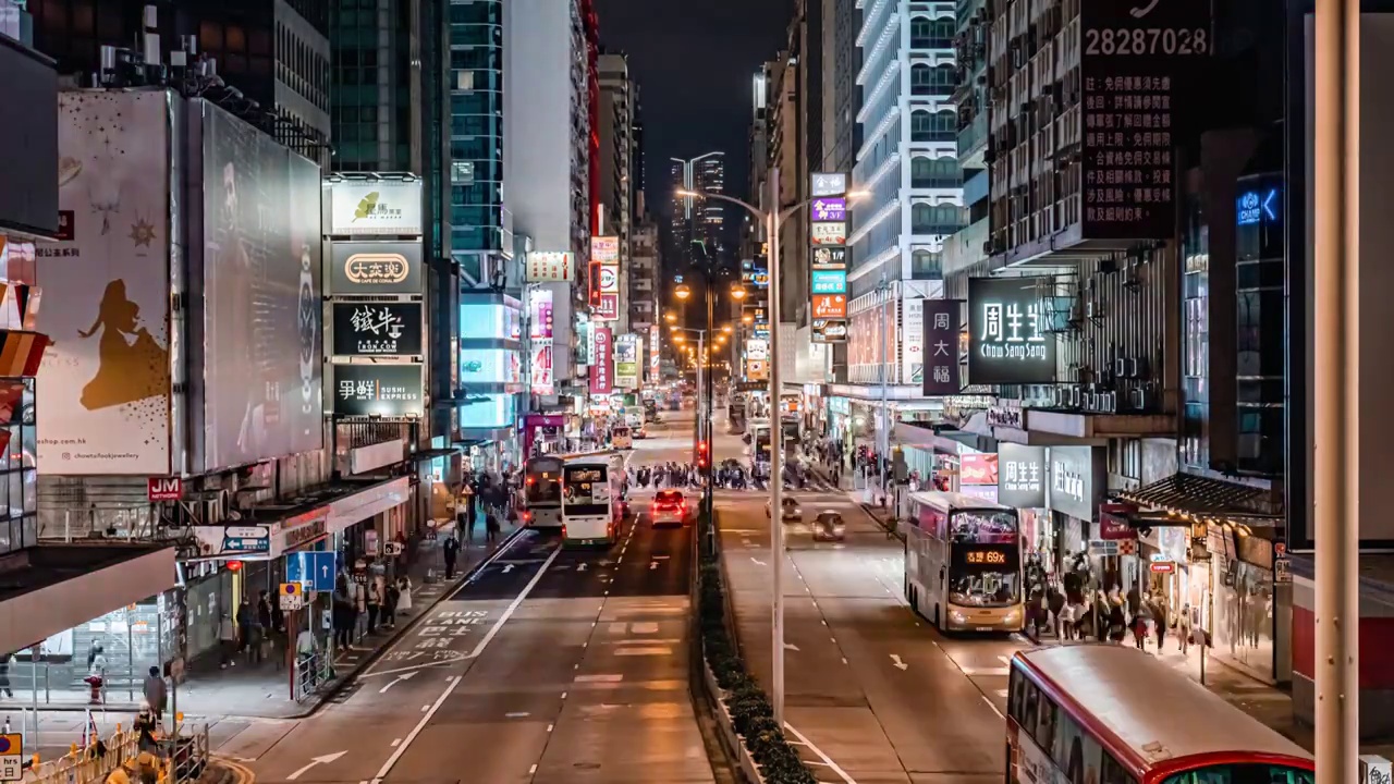 香港风光夜景延时视频素材