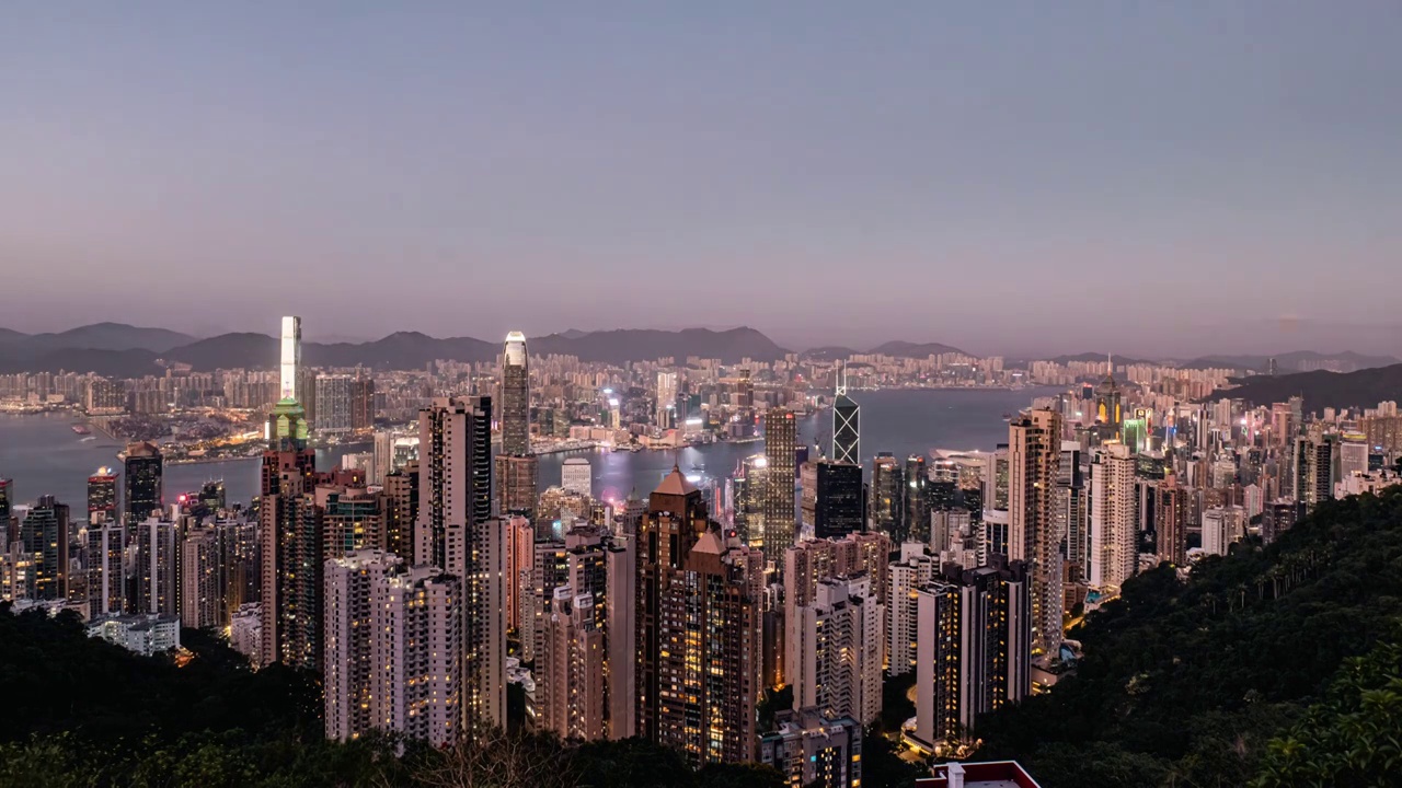 香港风光夜景延时视频素材