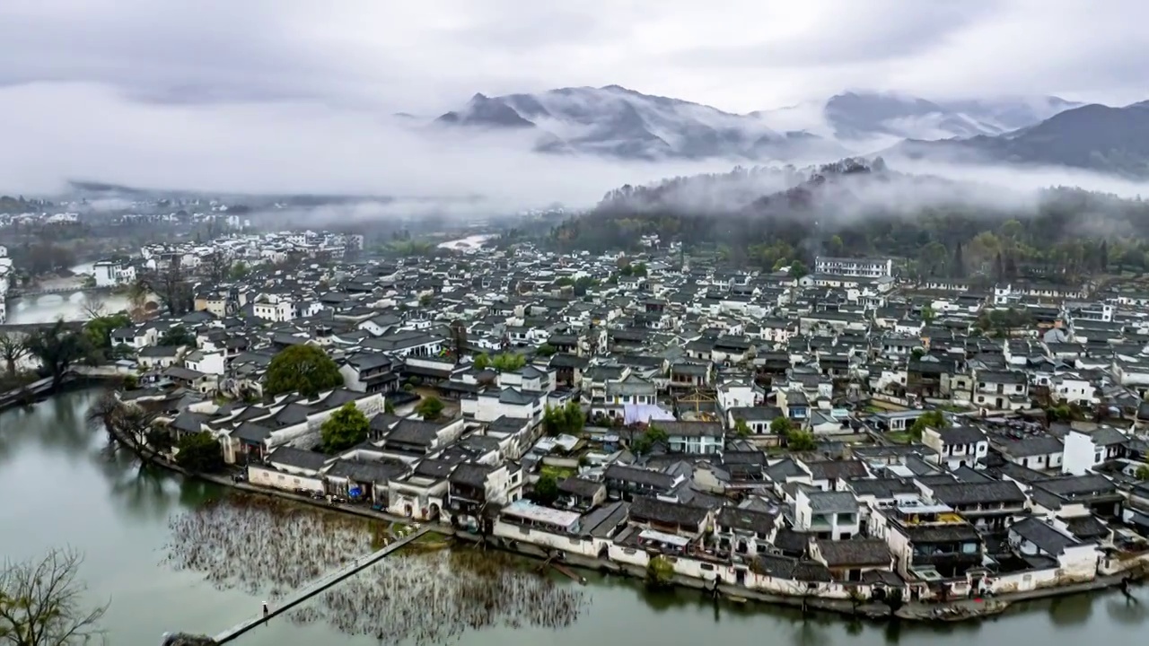 宏村 黄山 徽州 徽派建筑 古村落 古民居视频素材