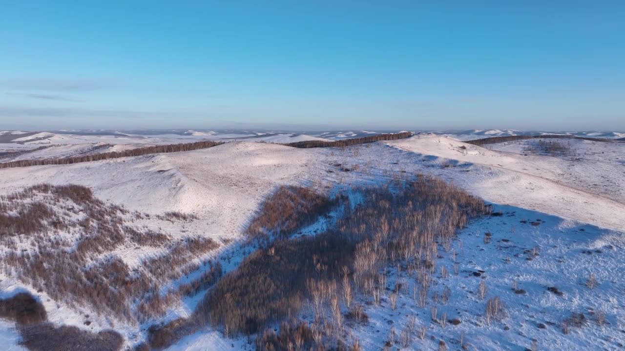 航拍严冬林海雪原风光视频素材画面1