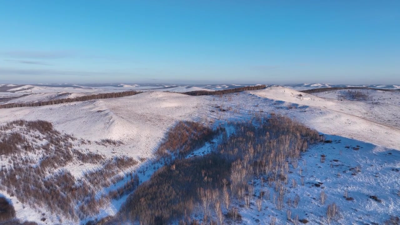 航拍严冬林海雪原风光视频素材画面2