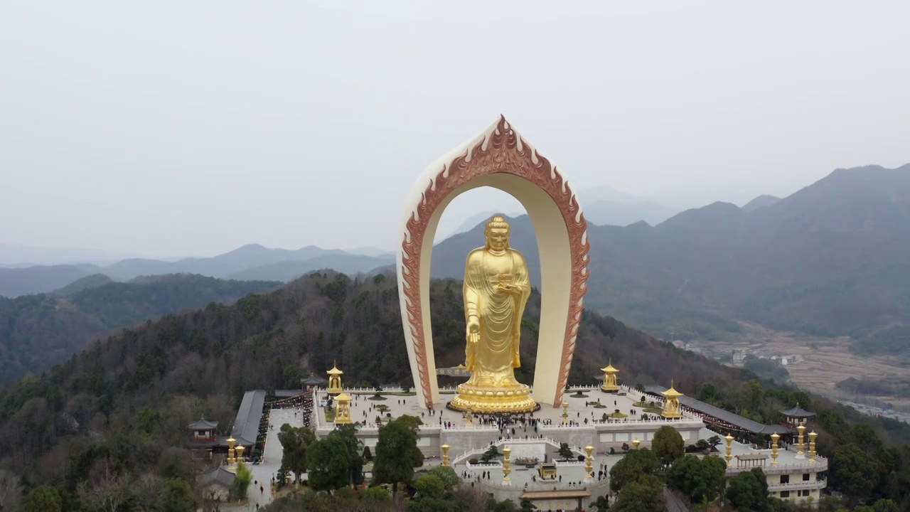 江西庐山东林寺东林大佛视频素材