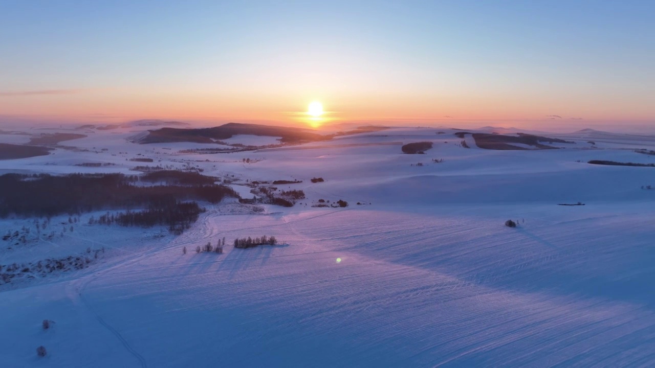 4K航拍冬季雪域雪原风光视频素材