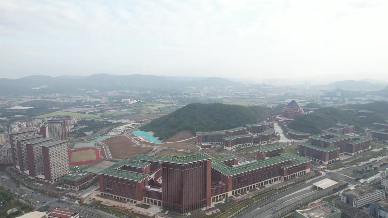 中山大学深圳校区航拍视频素材