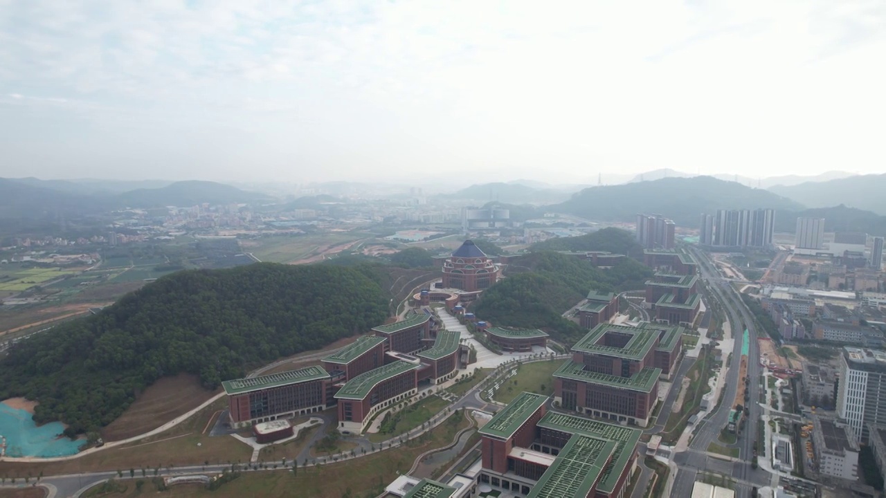 中山大学深圳校区航拍视频素材