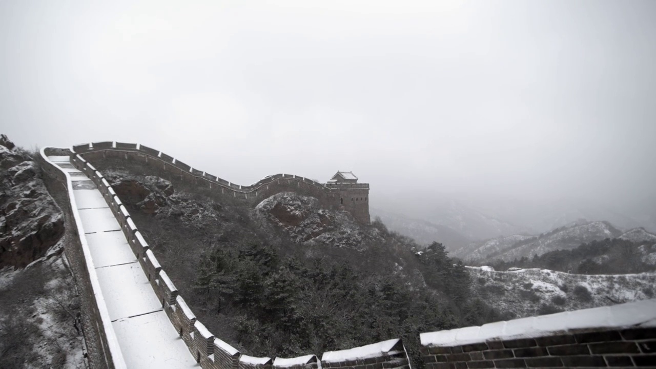 承德金山岭长城雪景视频素材