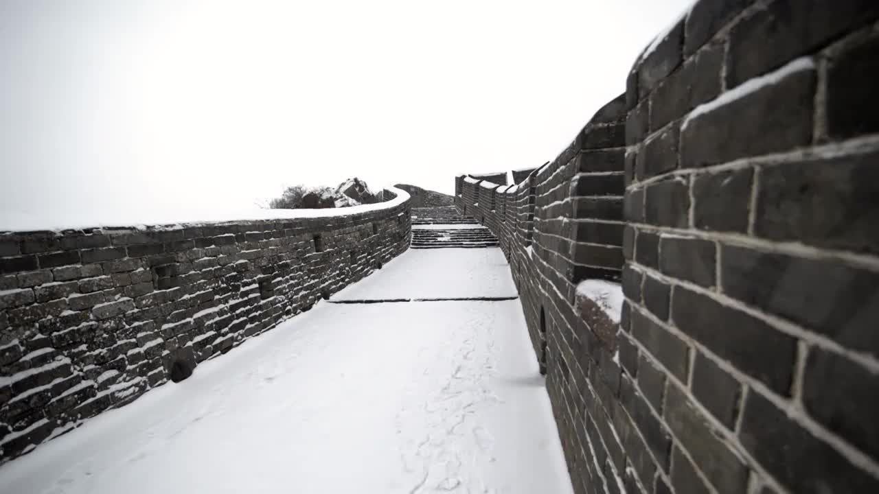 承德金山岭长城雪景视频素材