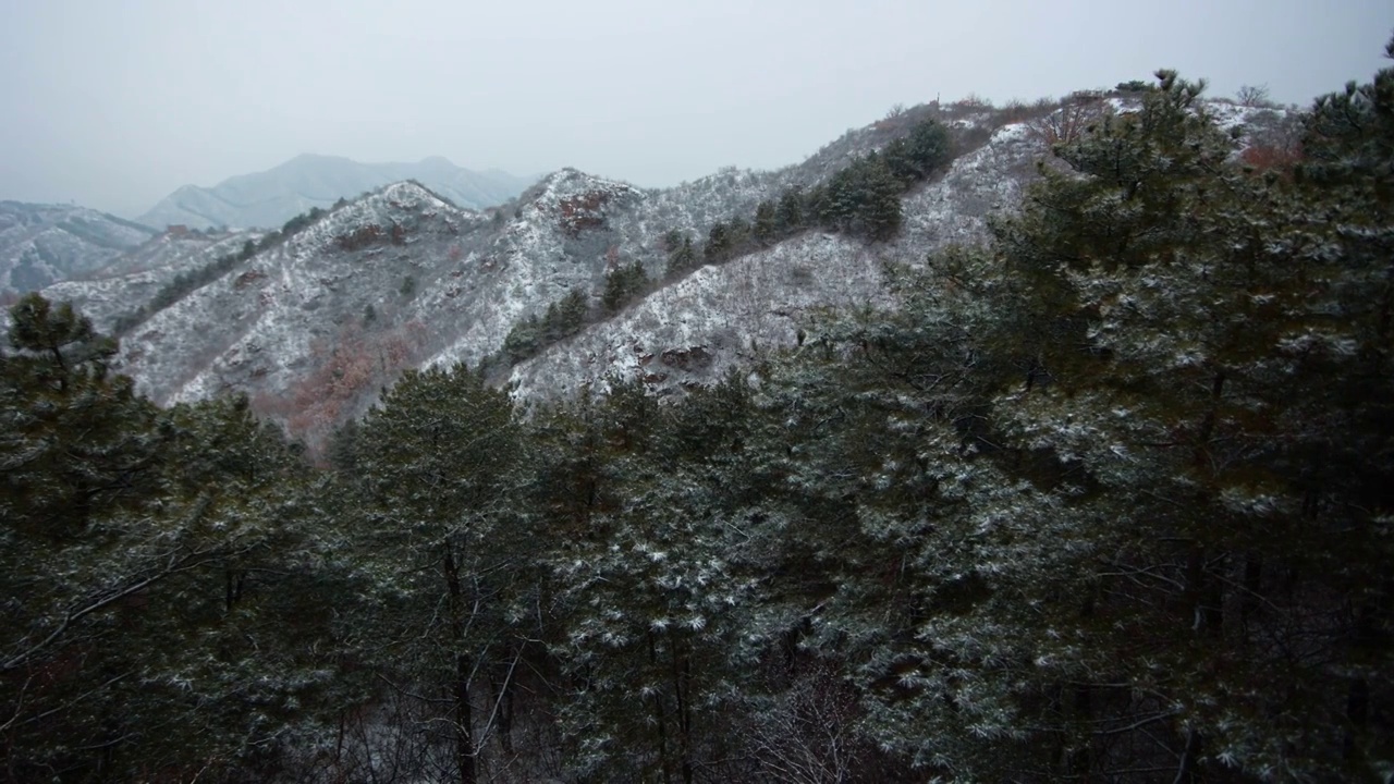 承德金山岭长城雪景视频素材