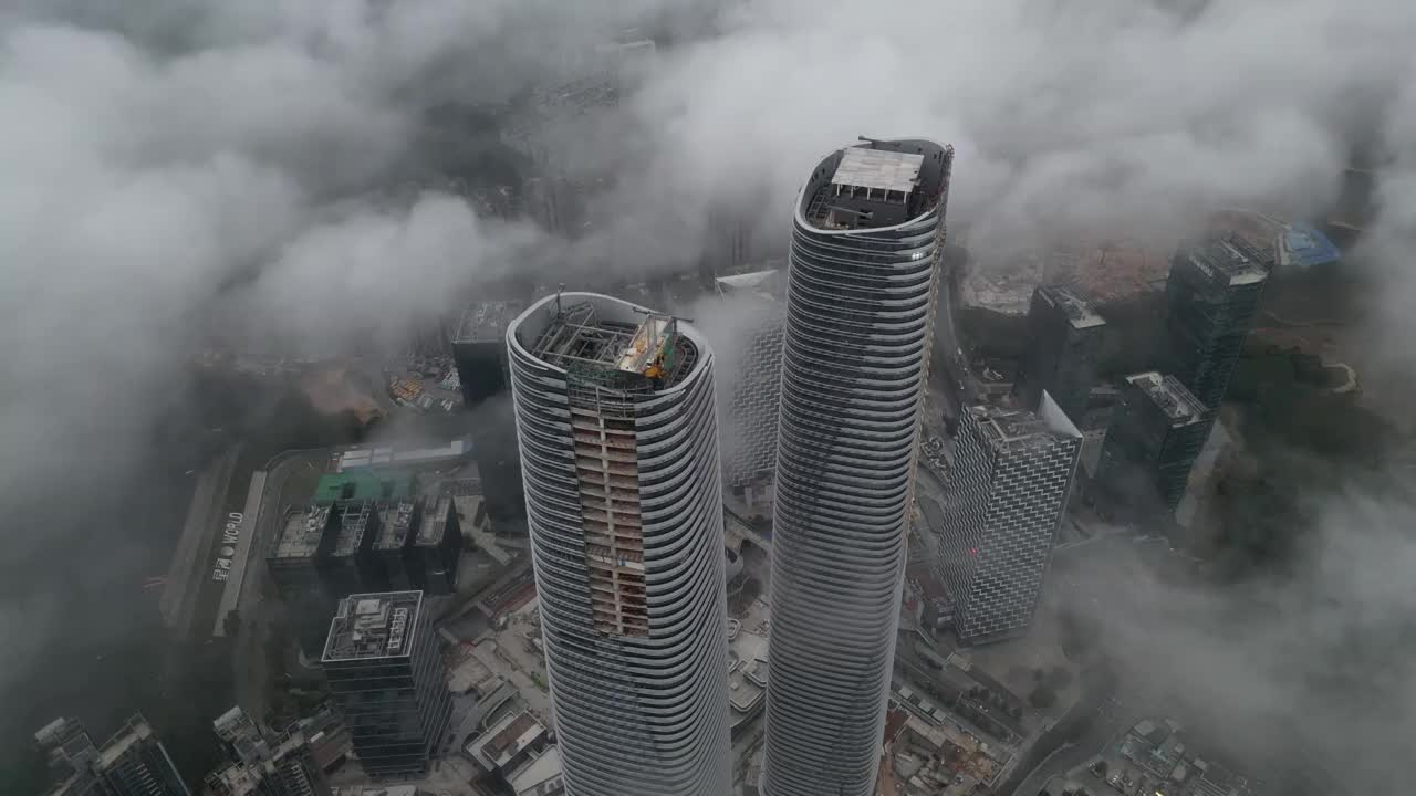 深圳龙岗地标，中国最高的等高双子塔，星河双子塔视频素材