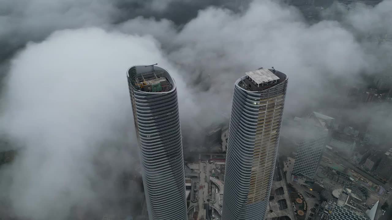 深圳龙岗地标，中国最高的等高双子塔，星河双子塔视频素材