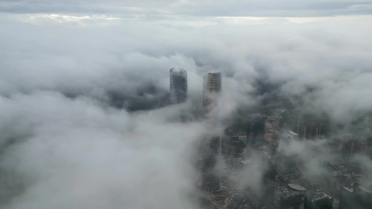 深圳龙岗地标，中国最高的等高双子塔，星河双子塔视频素材