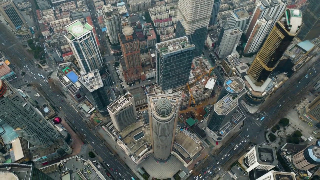 南京新街口科技城市建筑航拍视频素材