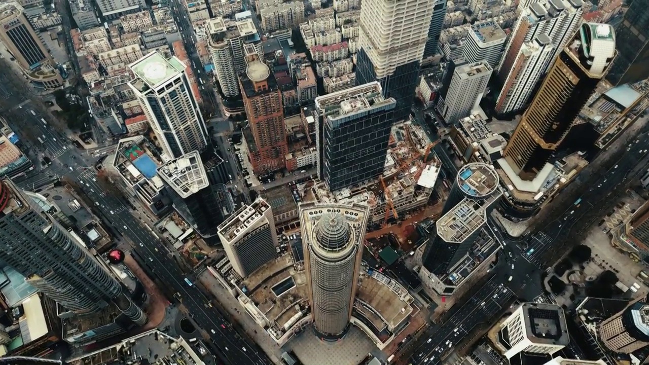 南京新街口科技城市建筑航拍视频素材