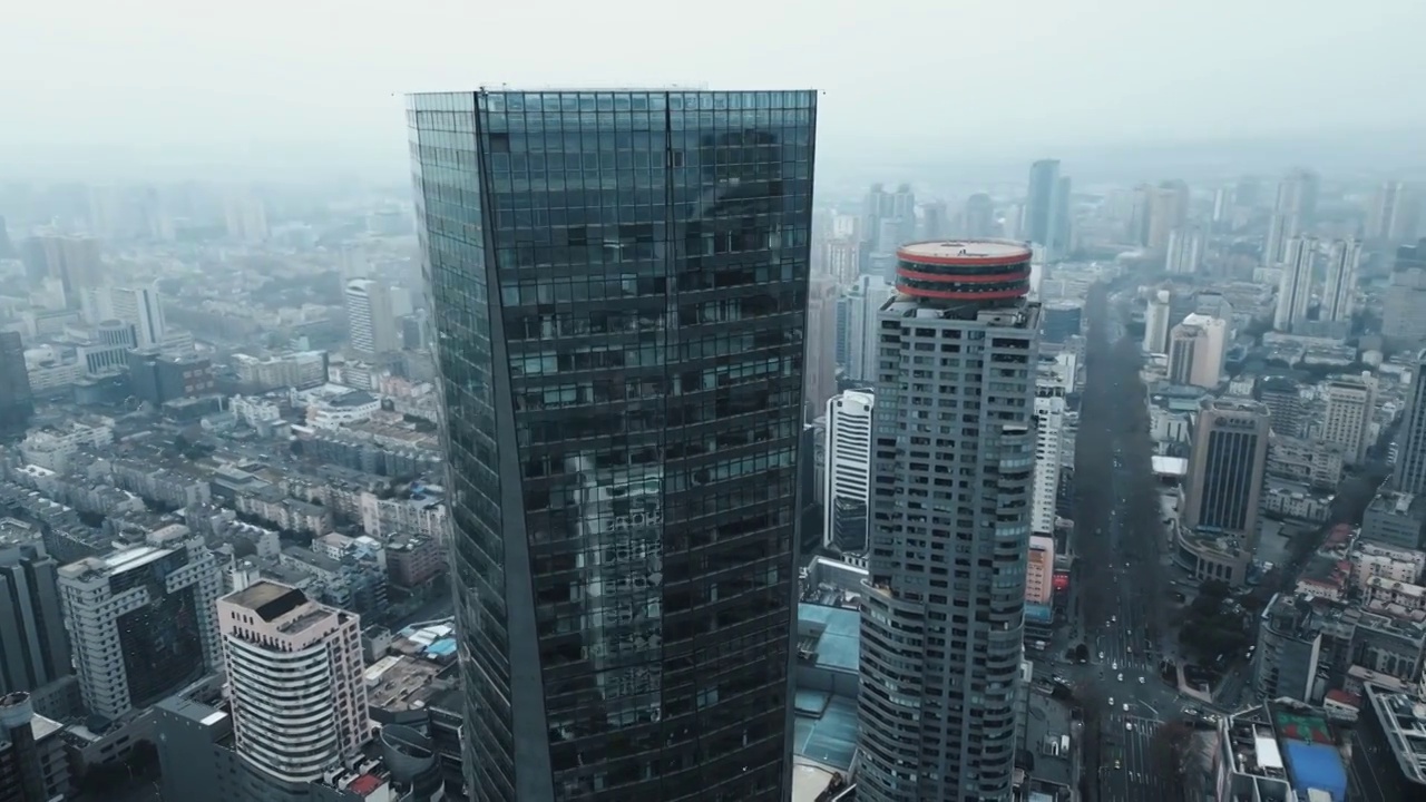 南京新街口科技城市建筑航拍视频素材