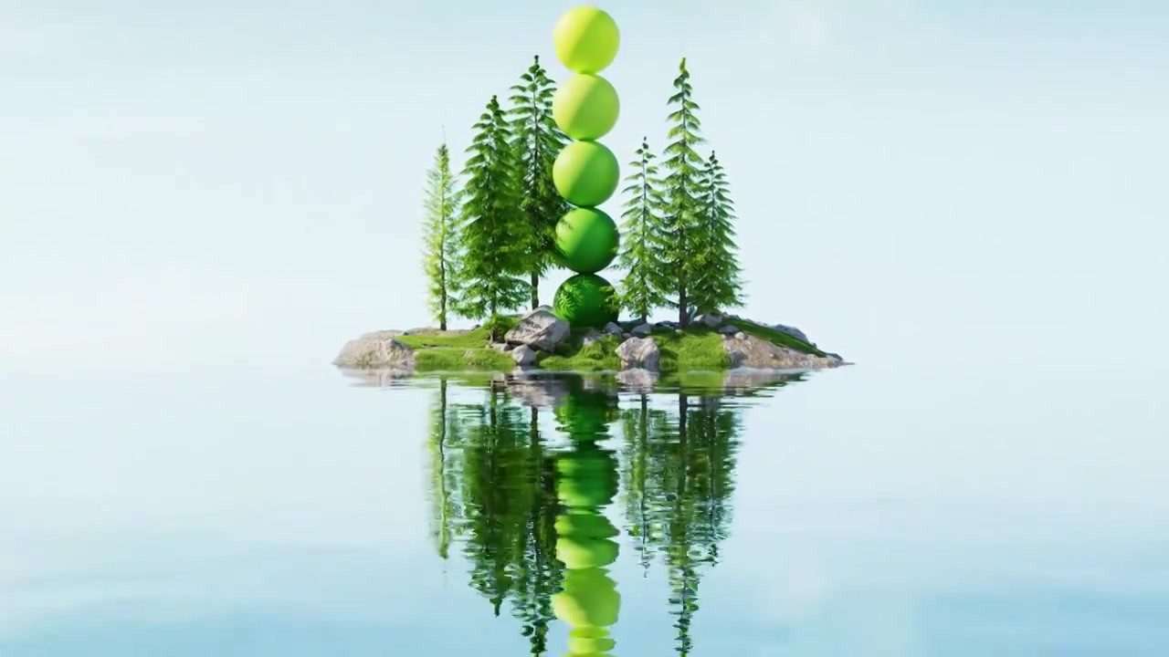 iDSTORE-三维渲染超现实主义户外自然风景电商产品展示背景数字场景视频素材画面4