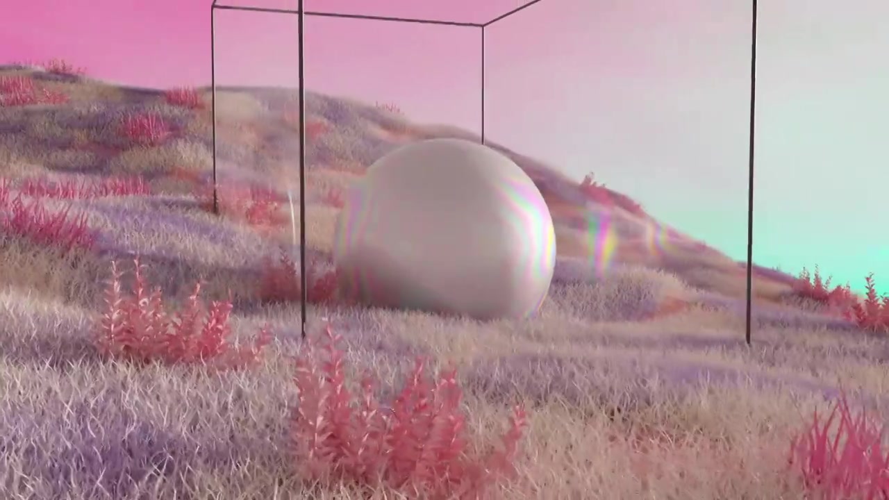 iDSTORE-三维渲染超现实主义户外梦幻场景电商产品展示背景数字场景视频素材画面4