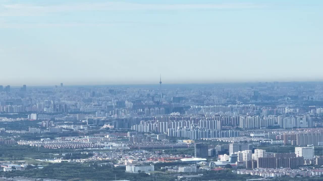 北京地标中央电视塔航拍视频素材