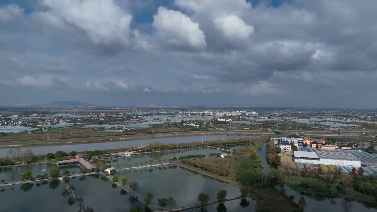 航拍江南乡村风景视频素材