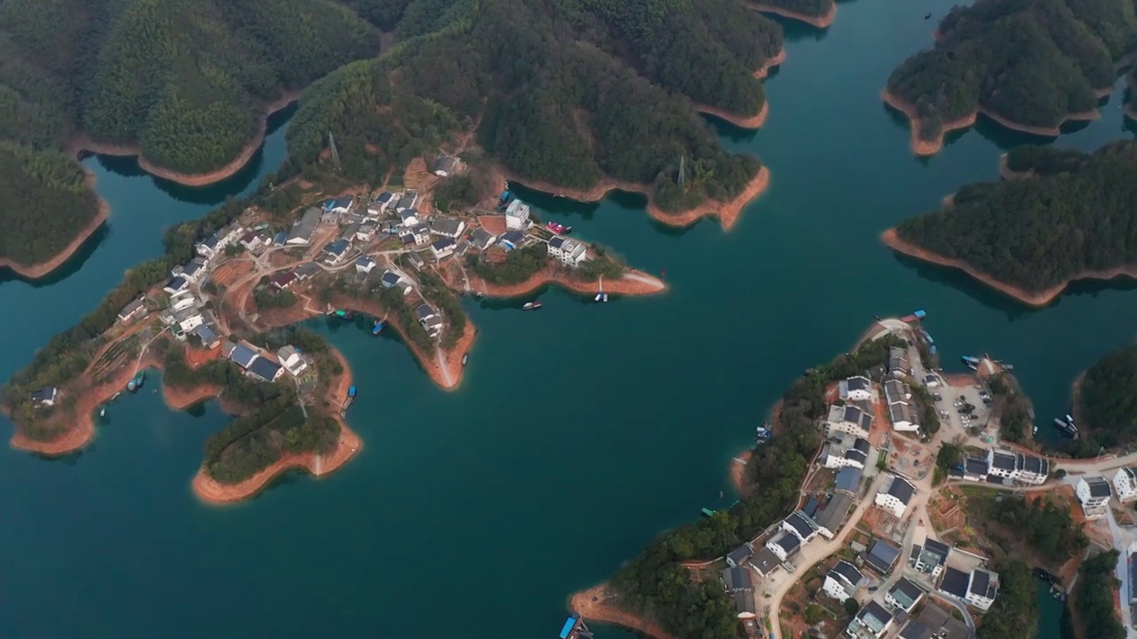 安徽太平湖秀湖村航拍视频素材