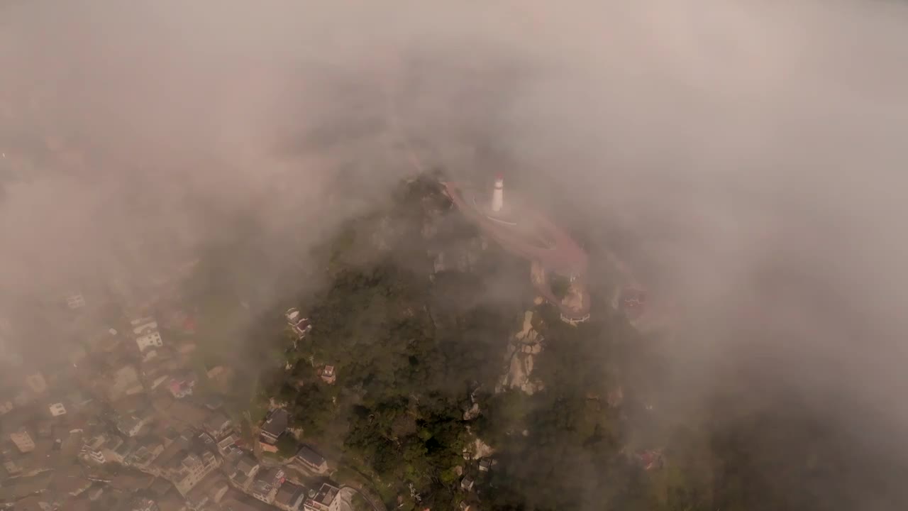 航拍福建连江海上云雾视频素材