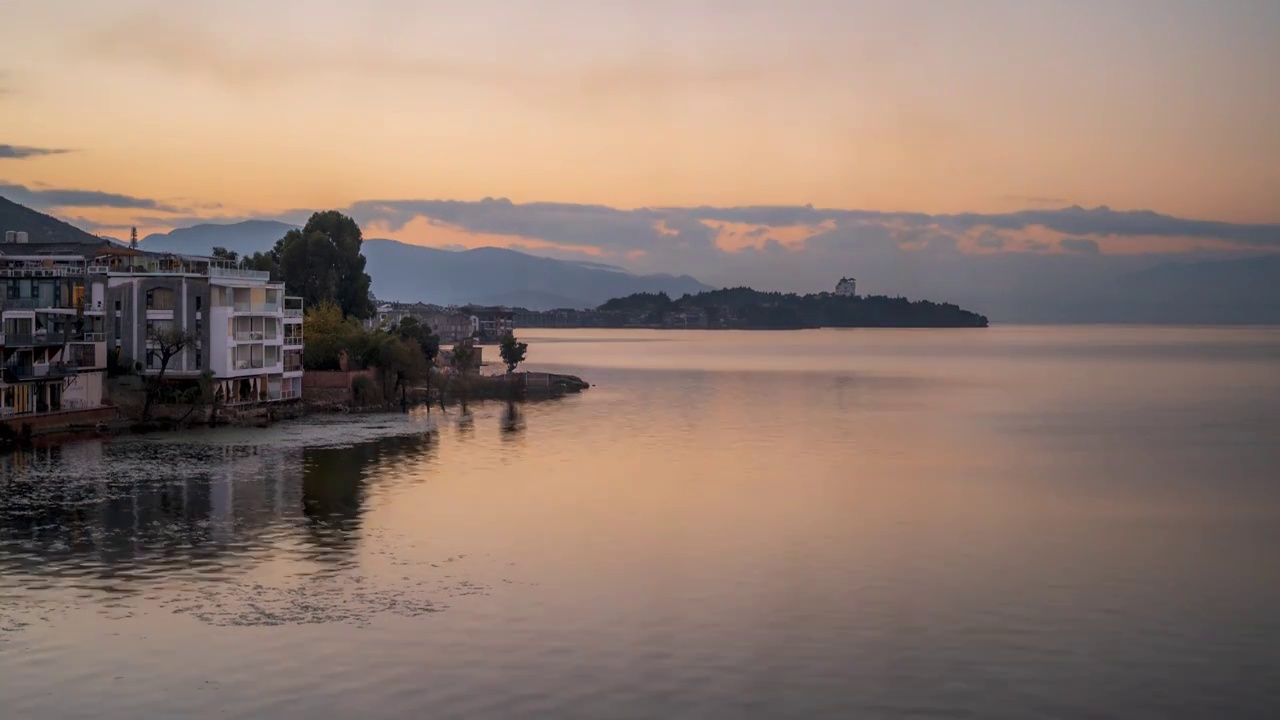 大理_洱海日出视频素材