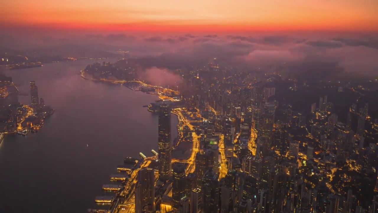 香港日出云海延时视频素材