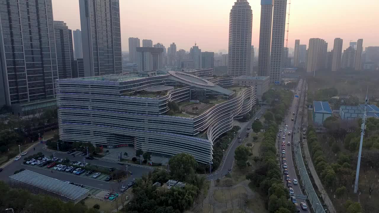 武汉 湖北省图书馆 烟霞路 武汉万达电影乐园 沙湖公园 地标视频素材