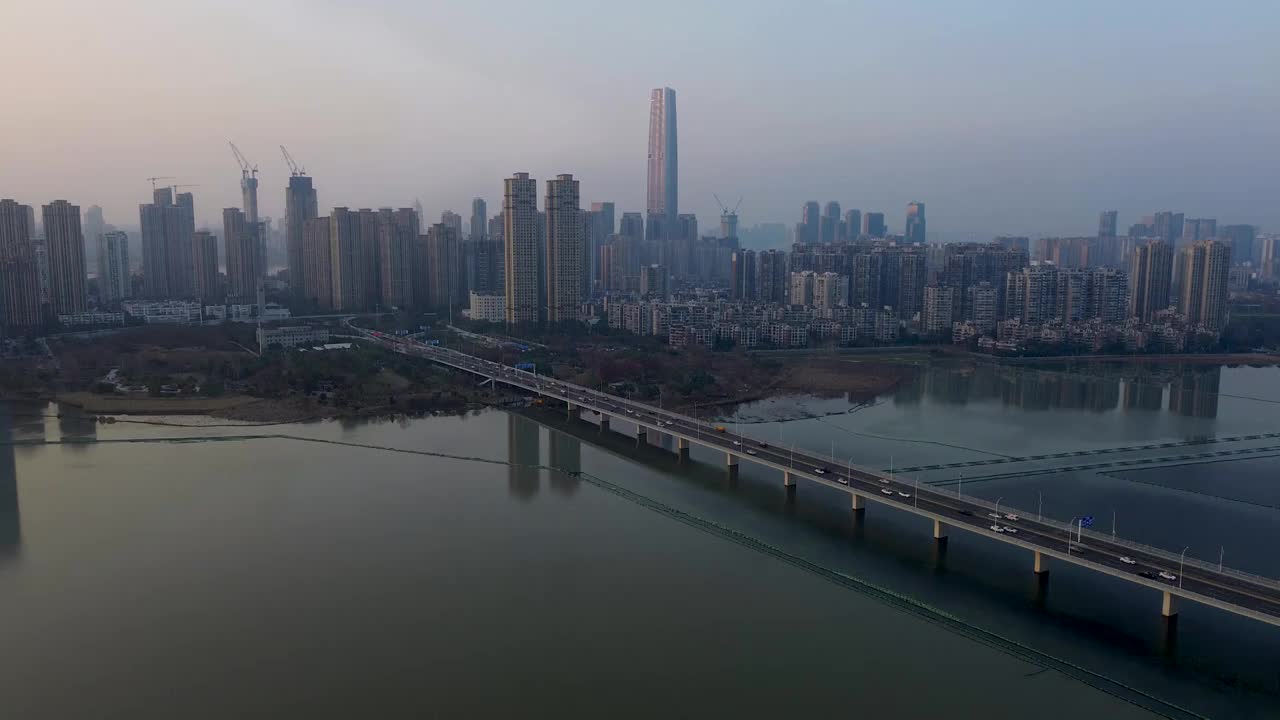 武汉 湖北省图书馆 烟霞路 武汉万达电影乐园 沙湖公园 地标视频素材