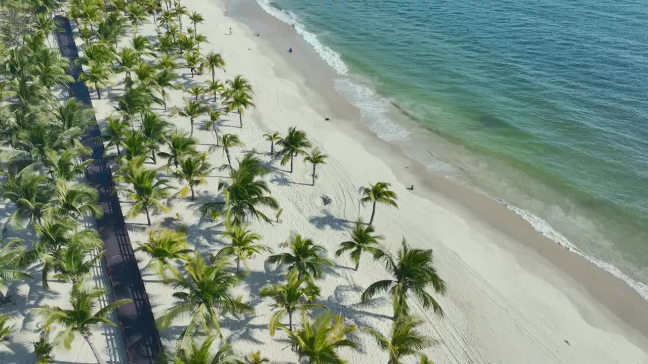 海南椰林阳光沙滩航拍视频素材