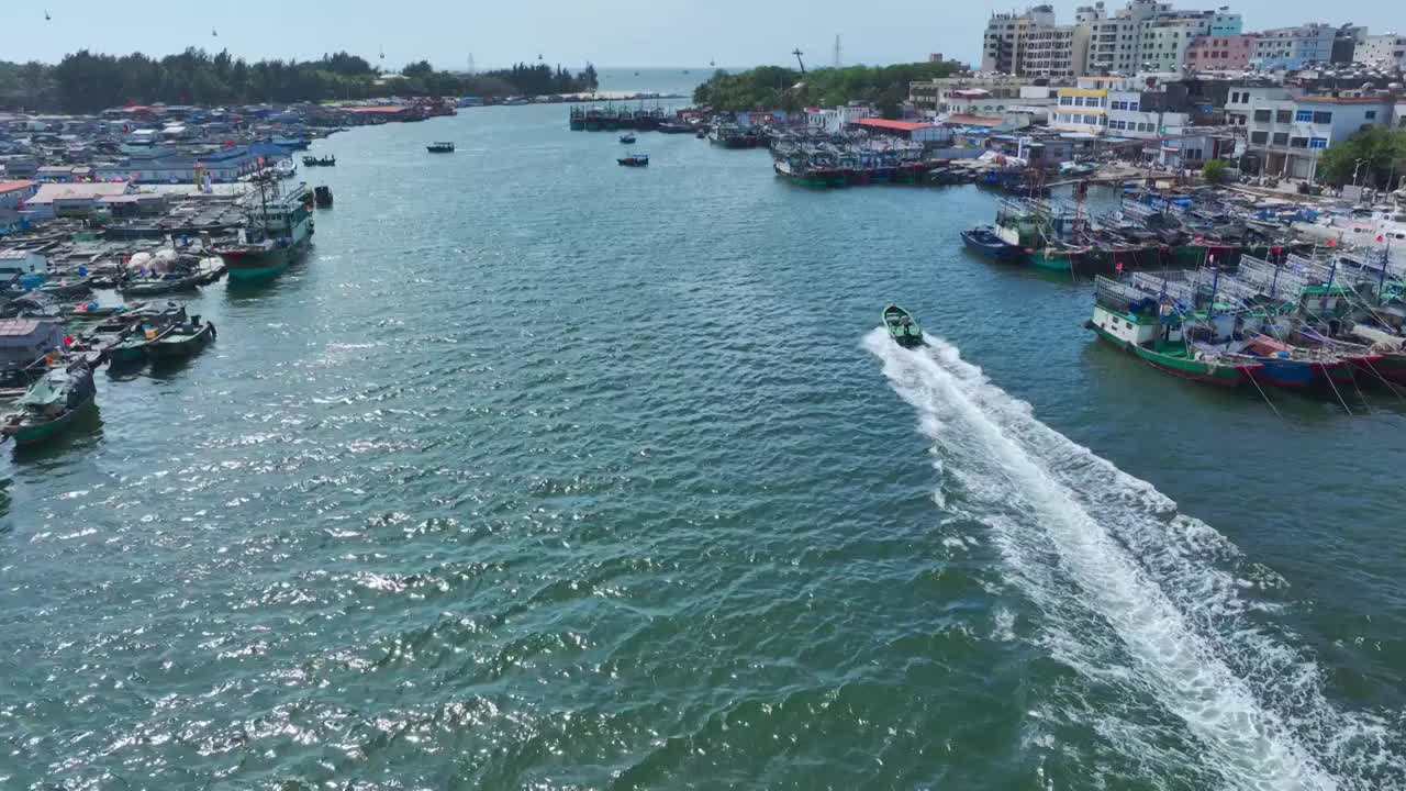 海南疍家鱼排航拍视频素材