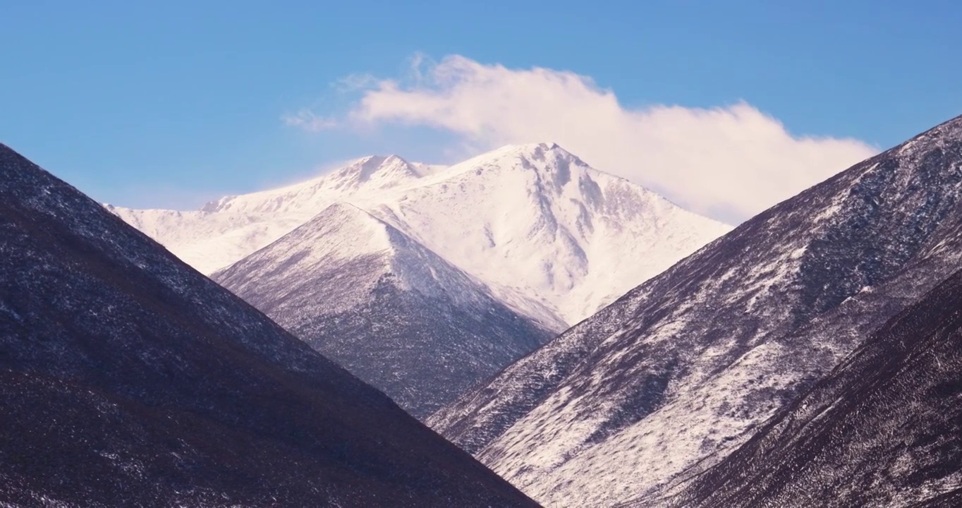 林场雪山云雾景象视频素材