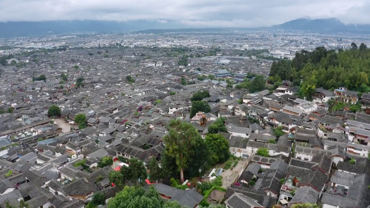 航拍丽江古城建筑视频素材