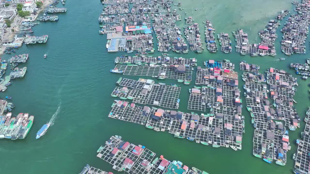 海南疍家鱼排航拍视频素材