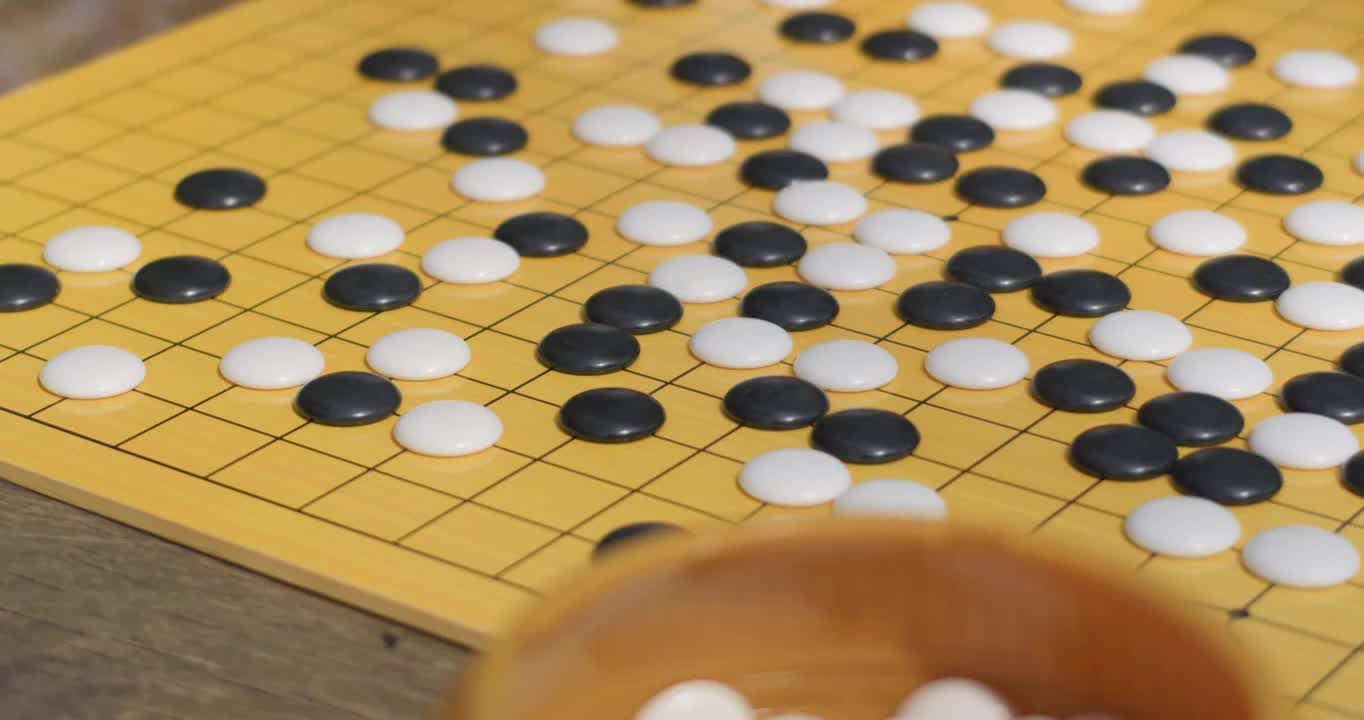 品茶喝茶下围棋视频素材