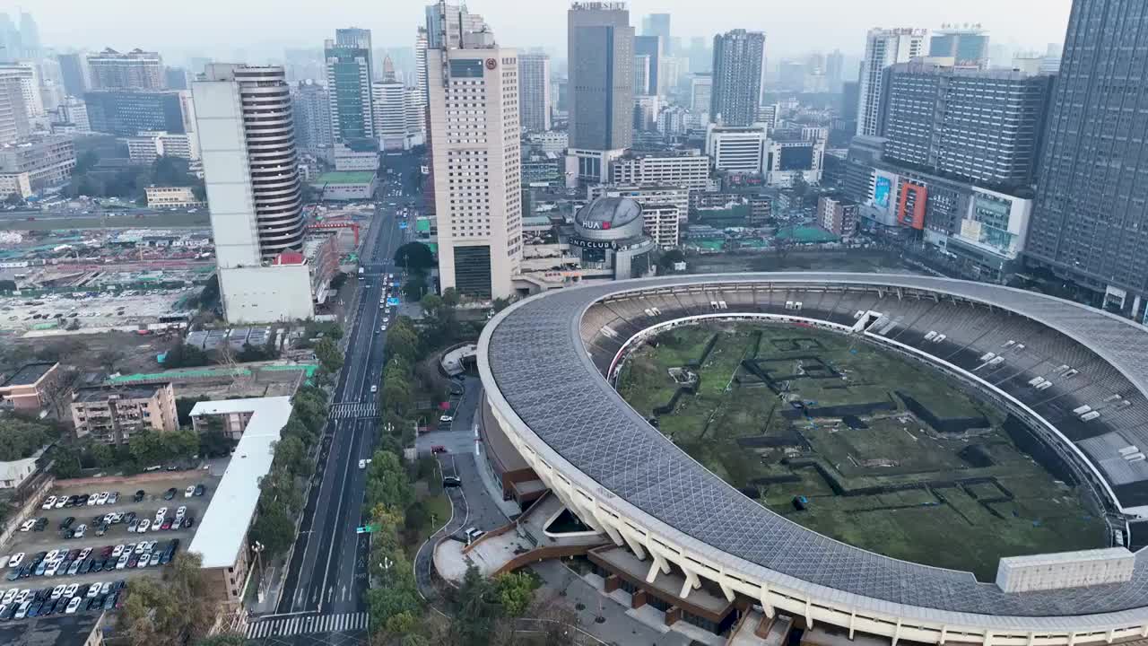 航拍四川成都城市公路与车流视频素材