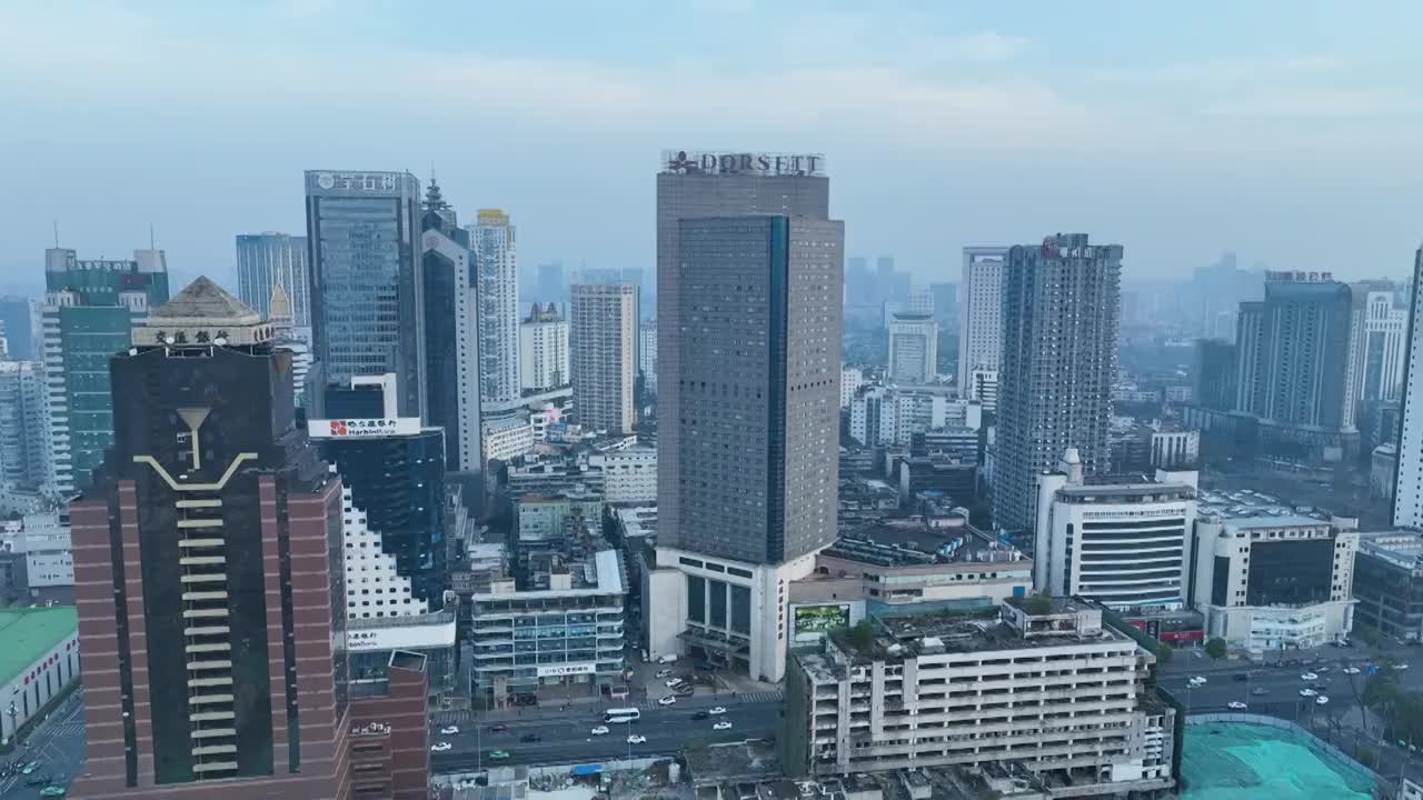 航拍四川成都城市公路与车流视频素材