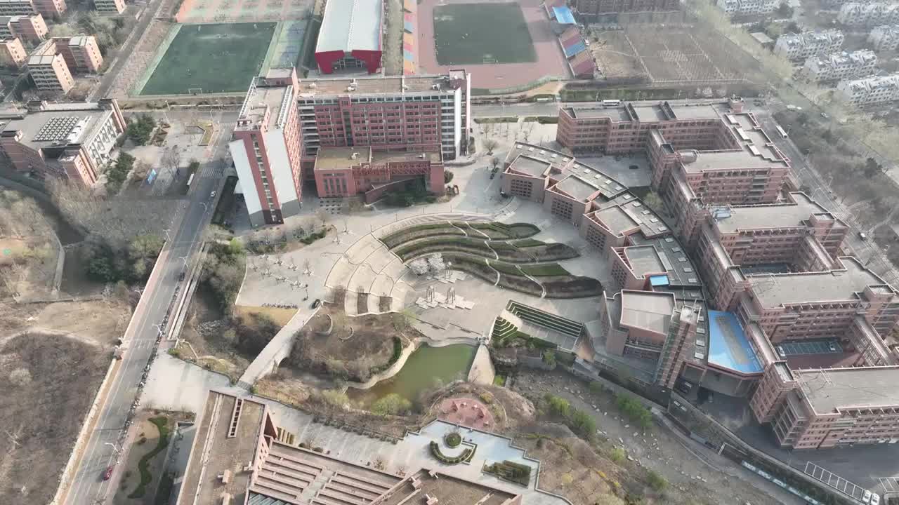 中国山东大学兴隆山校区航拍视频素材