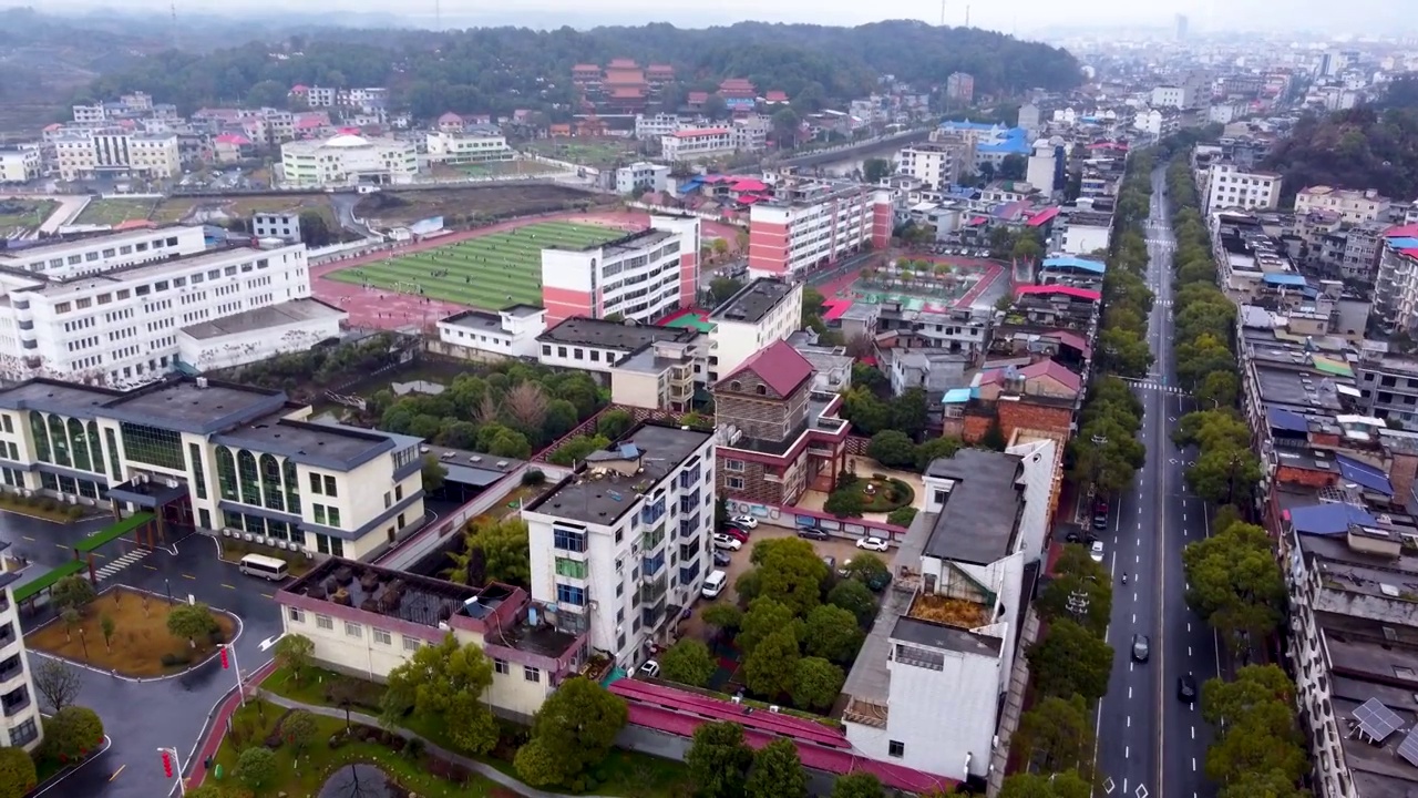 芦溪县 金顶大道 狮山公园 古城山公园 航拍视频素材