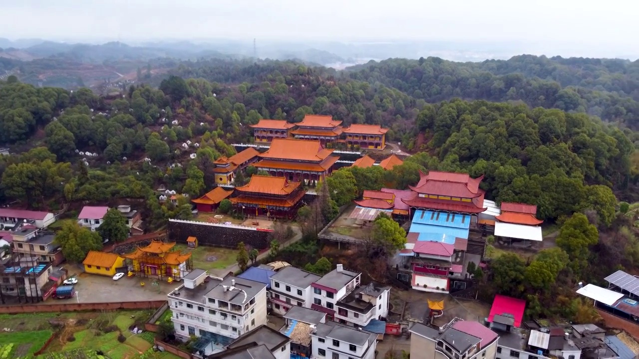 芦溪县 金顶大道 狮山公园 古城山公园 航拍视频素材