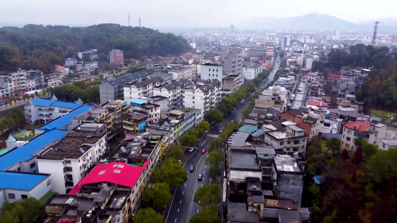 芦溪县 金顶大道 狮山公园 古城山公园 航拍视频素材