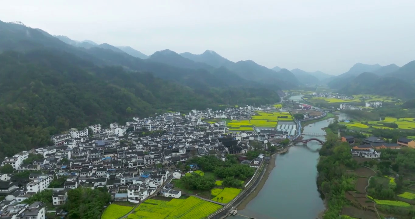 安徽省宣城市绩溪县龙川乡村田园风光和村庄居住环境视频素材